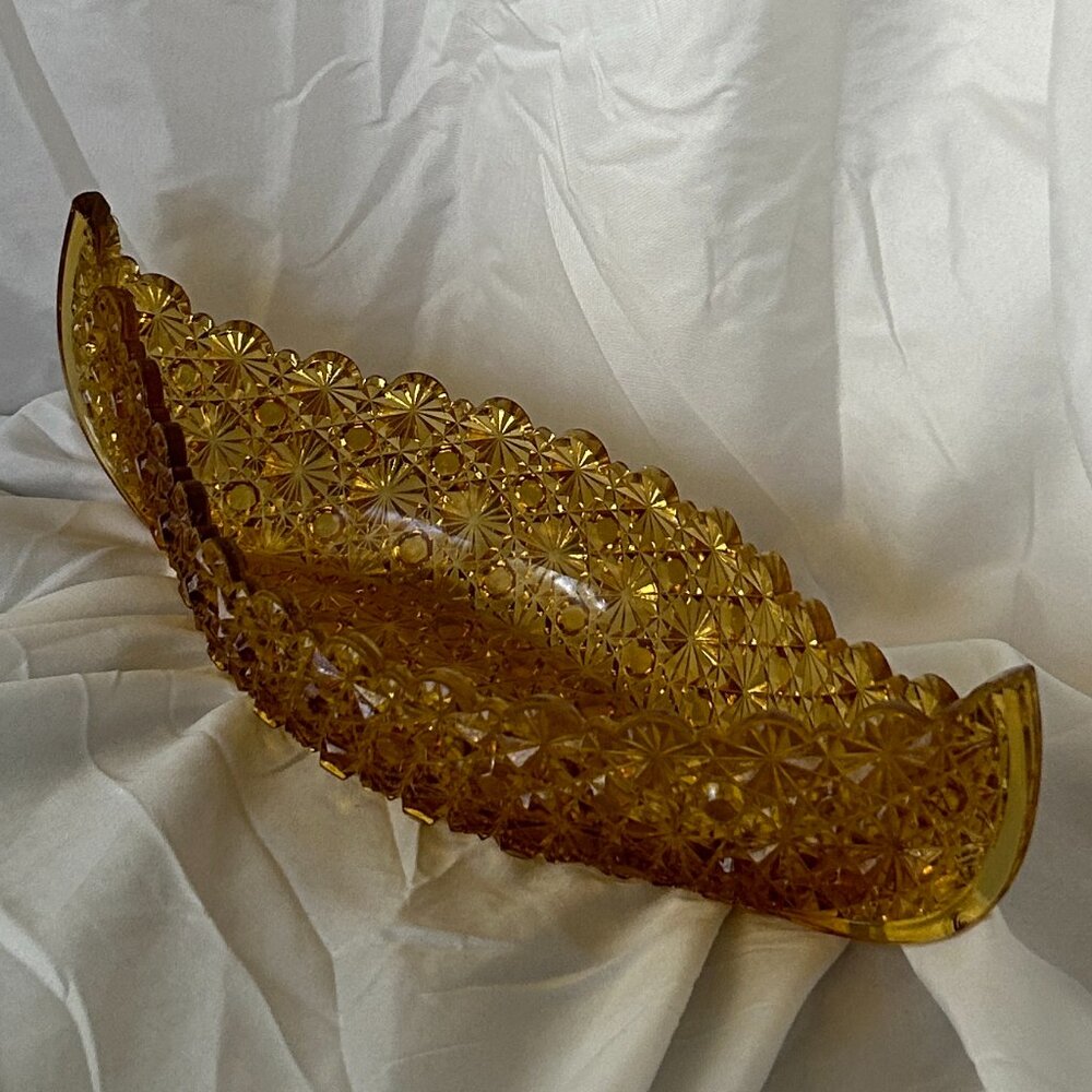 Fenton Amber Glass Candy Dish
